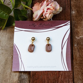 nathys_illustration - Ohrringe "rosewood drops" (glanz) 1cm