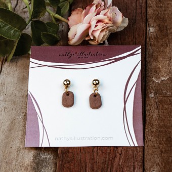 nathys_illustration - Ohrringe "rosewood drops matt" 1cm