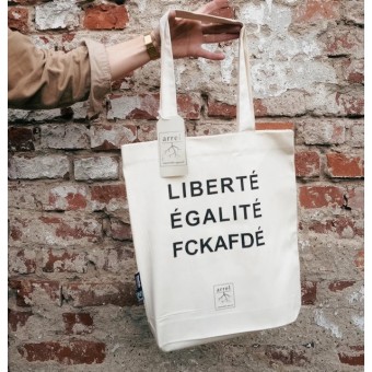 Premium Tote Bag - FCKAFDÉ  - nature & black - arrel