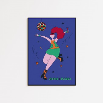 Girls in Motion Disco Party Poster A4