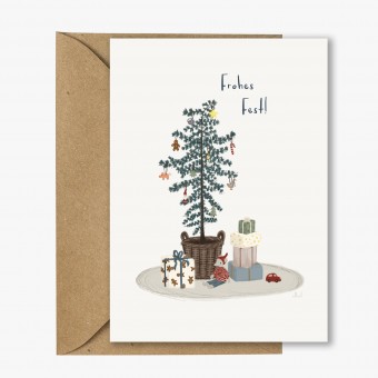 Weihnachtskarte mit Umschlag - Hygge Weihnachtsbaum - Klappkarte - Elliet