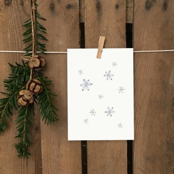 Weihnachtskarte A6 – Schneeflocken - Elliet