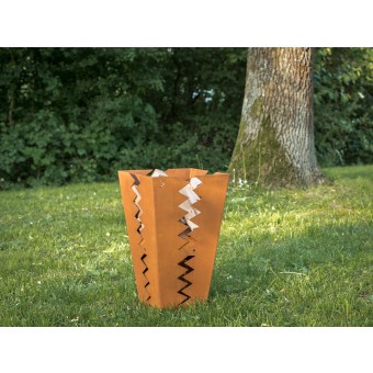Keilbach Feuerstelle flash, 35x35x60cm, 3mm dickem wetterfestem Stahl, kein Verzug, fertig montiert, einzigartige Rostoptik