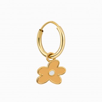 Kreole mit Blume | Ohrring aus Gold Vermeil mit Blume | Paeoni Colors