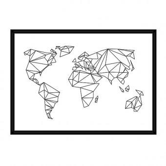 nahili POSTER "Geometrical World" Grafik Weltkarte DIN A1