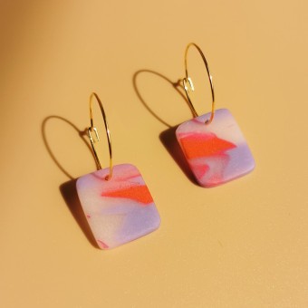 Bunte Statement Creolen | 18k vergoldet | Santoclay