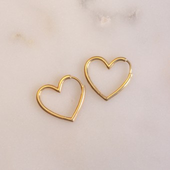 Herz Creolen aus 18k Gold Vermeil | Paeoni Colors