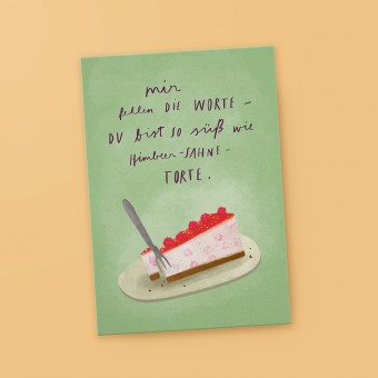 franzizo Postkarte »Himbeer-Sahne-Torte«