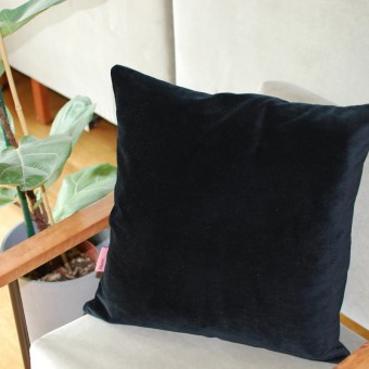 hum Samt Kissen Schwarz 50x50