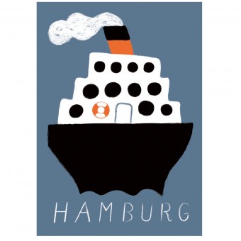 Hamburg Dampfer Blau Poster (50x70cm) Human Empire