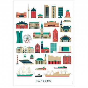Human Empire Hamburg Sehenswürdigkeiten Poster (50x70cm)