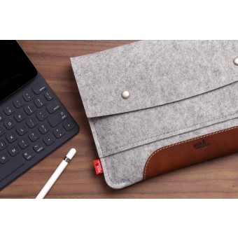 iPad Pro 10.5" Hülle, Case "Hampshire" 100% Merino Wollfilz (Mulesing-frei), Pflanzlich gegerbtes Leder