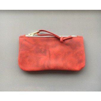 BSaite / Kleines Leder Portemonnaie / kleine Leder Clutch / kleine rote Leder Geldbörse / Reißverschluss Tasche / Geschenk für Freundin