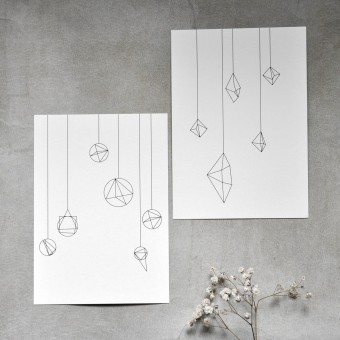 nahili 10er-Set POSTKARTEN in love with shapes, Weihnachtskarte