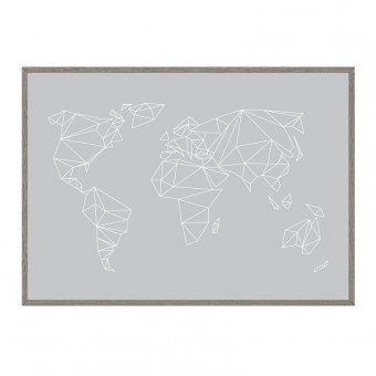 nahili ARTPRINT / POSTER "geo world" Weltkarte - (DIN A2) - grau