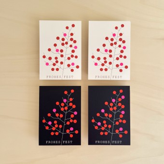 Kartenset Weihnachten / Beerenzweig von undschwestern