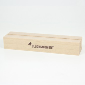 Bow & Hummingbird Kartenständer "GLÜCKSMOMENT" aus nachhaltigem Buchenholz