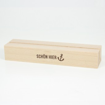 Bow & Hummingbird Kartenständer "SCHÖN HIER" aus nachhaltigem Buchenholz