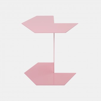 hinzkunst Eck- und Beistelltisch „Klabunde“ Edelstahl pulverbeschichtet, rosa