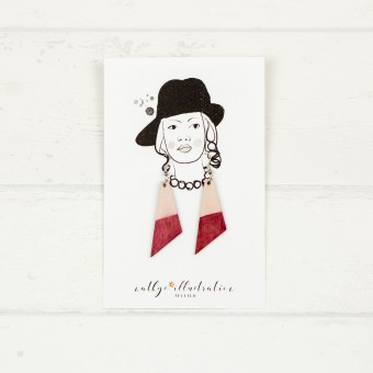 nathys_illustration - Ohrringe "pinky corner" 5x1,5cm - Unikat