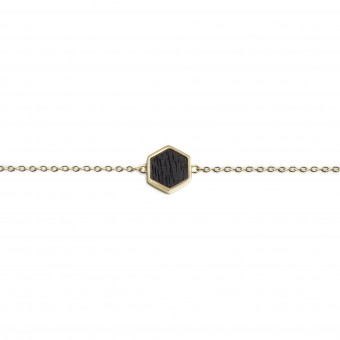BeWooden Handkette mit Holzdetail - Lux Hexagon Bracelet