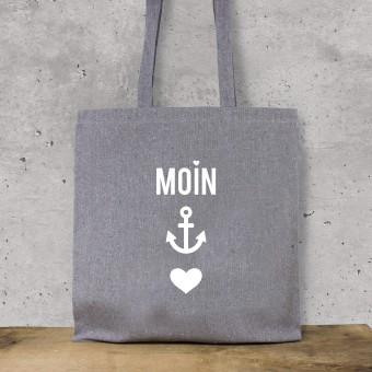 Bow & Hummingbird Baumwollbeutel "Moin-Anker-Herz" aus recycelter Baumwolle