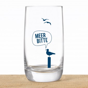 Bow & Hummingbird Kristallglas, Longdrinkglas "Meer Bitte Möwe" made in EU