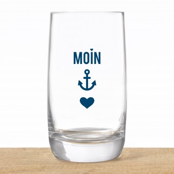 Bow & Hummingbird Kristallglas, Longdrinkglas "Moin-Anker-Herz" made in EU