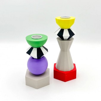 "MEMPHIS DUO" - Set aus zwei modularen Kerzenständern by roki Design