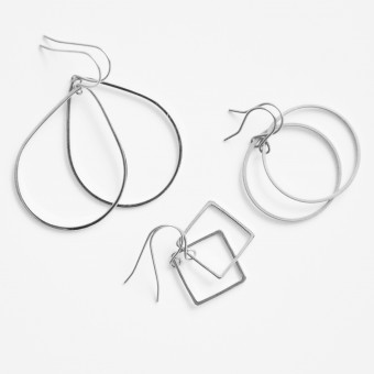 nahili OHRRINGE "shapes" minimal weißgold nickelfrei