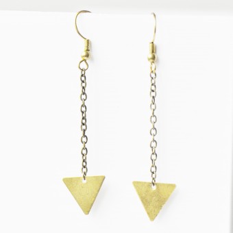 nahili OHRRINGE "long simple geo" bronze Ohrschmuck mit schlichten Dreiecken (Brisuren oder Haken)