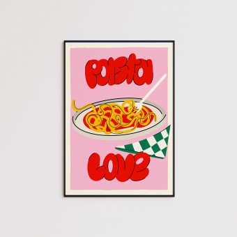 Pasta Love Girls in Motion Poster A3