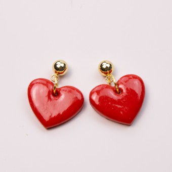 nathys_illustration Ohrringe "Rosenherz" 1,5 cm Unikat