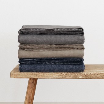 weiche Kuscheldecke THOR - recycelte Baumwolle - EXTRA LANG - RIEMA
