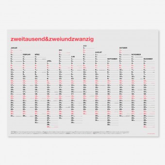 zweitausend&zweiundzwanzig - A1 Wandkalender 2022 - Neon-Korall Schwarz Gold
