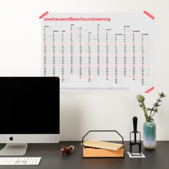 zweitausend&sechsundzwanzig - A1 Wandkalender 2026 - Korall - rikiki