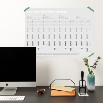 zweitausend&sechsundzwanzig - A1 Wandkalender 2026 - Weiss - rikiki