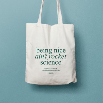 "being nice ain't rocket science" Jutebeutel – DIVERSES