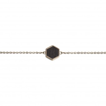 BeWooden Handkette mit Holzdetail - Rose Hexagon Bracelet