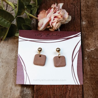 nathys_illustration - Ohrringe "rosewood square" 1,5cm