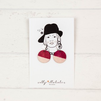 nathys_illustration - Ohrringe "pinky" 3cm Durchmesser - Unikat