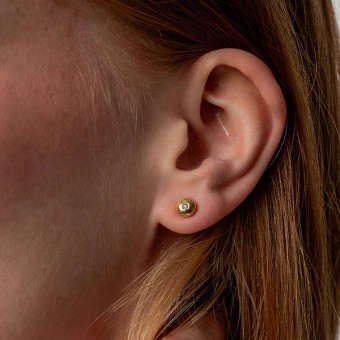related by objects - tag it! studs diamond - 925 Sterlingsilber goldplattiert mit Diamanten