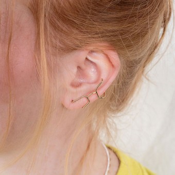 related by objects - flash earcuff - 925 Sterlingsilber 18k goldplattiert
