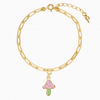 Mushroom Link Chain Bracelet | Armband aus Gold Vermeil mit Pilz | Paeoni Colors
