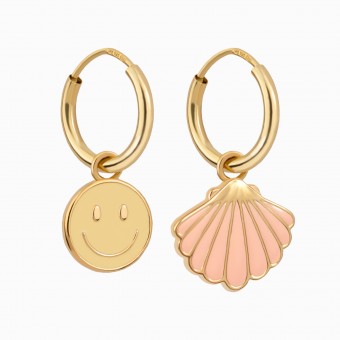 Happy Seashell Hoop Pair | Ohrringe aus Gold Vermeil | Paeoni Colors