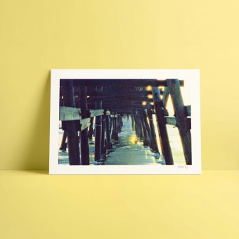 A4 - Filmfotografie Risoprint - Motiv: Strand Pier Sonnenuntergang - Vitja Photo Prints