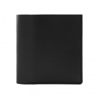 Faltbare Brieftasche in schwarz - aus premium pflanzlich gegerbtem Leder