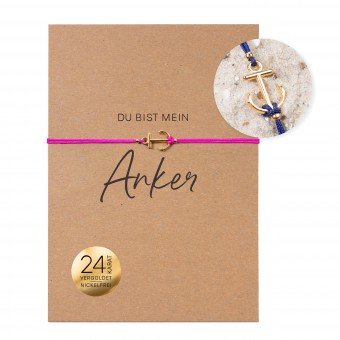 Bow & Hummingbird Armband auf Karte - Anker - Du bist mein Anker