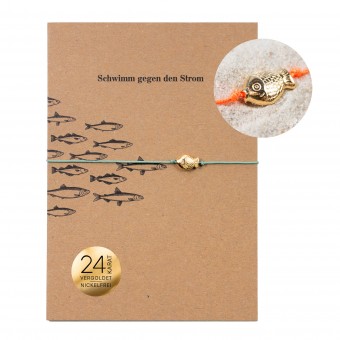 Bow & Hummingbird Armband auf Karte - Fisch - Gegen den Strom