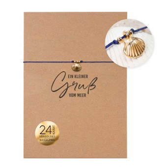 Bow & Hummingbird Armband auf Karte - Jakobsmuschel - Ein kleiner Gruß vom Meer